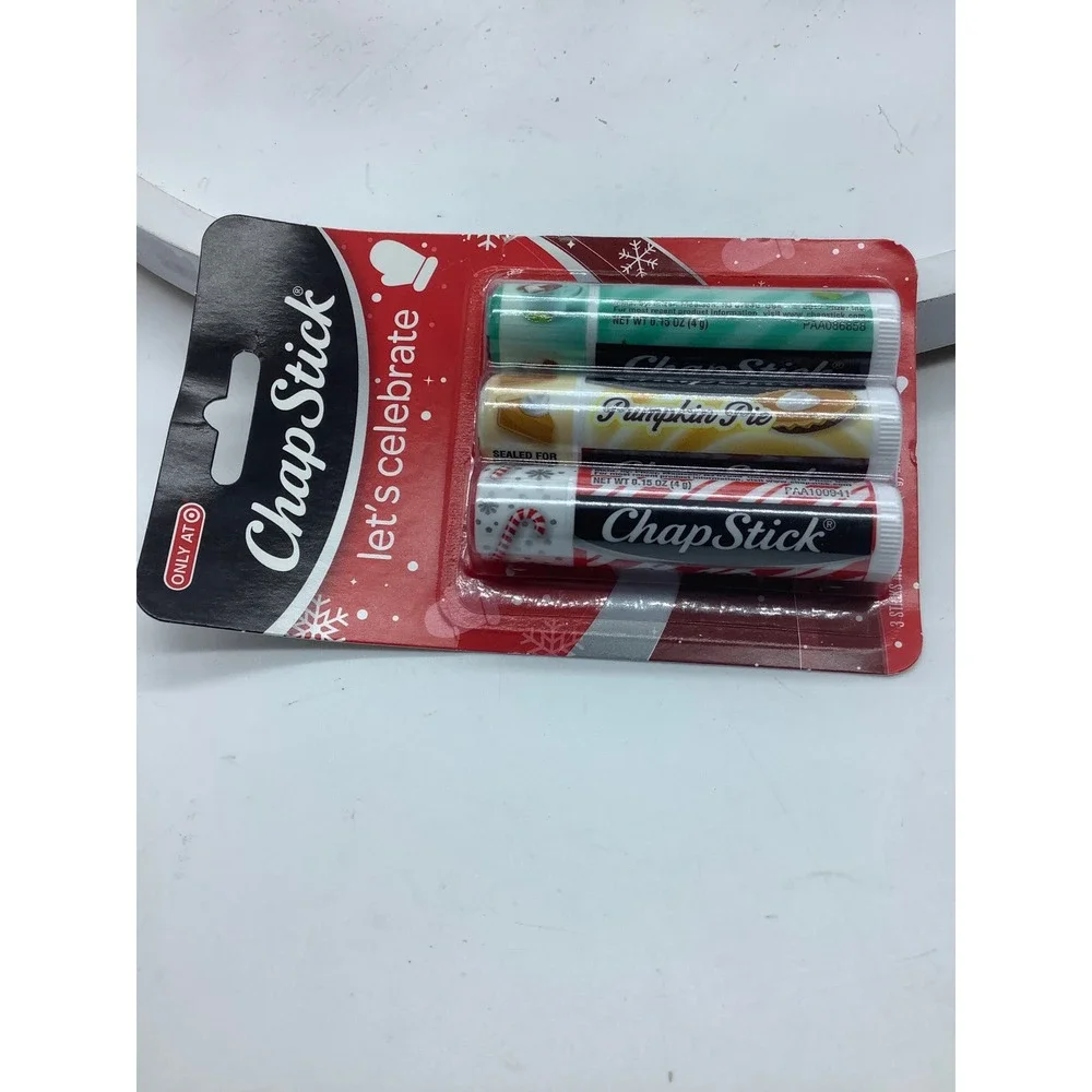 ChapStick Lets Celebrate Lip Balm 3 Pack Target Exclusive Pumpkin Pie Candy Cane